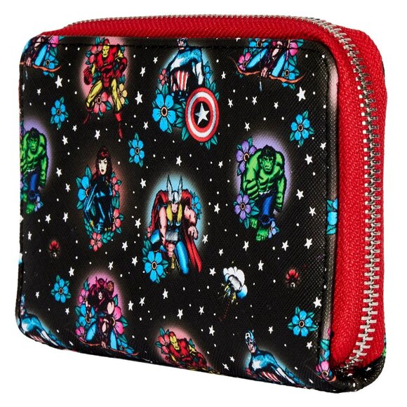Loungefly Marvel Avengers Tattoo Zip-Around Wallet - Picture 3 of 4